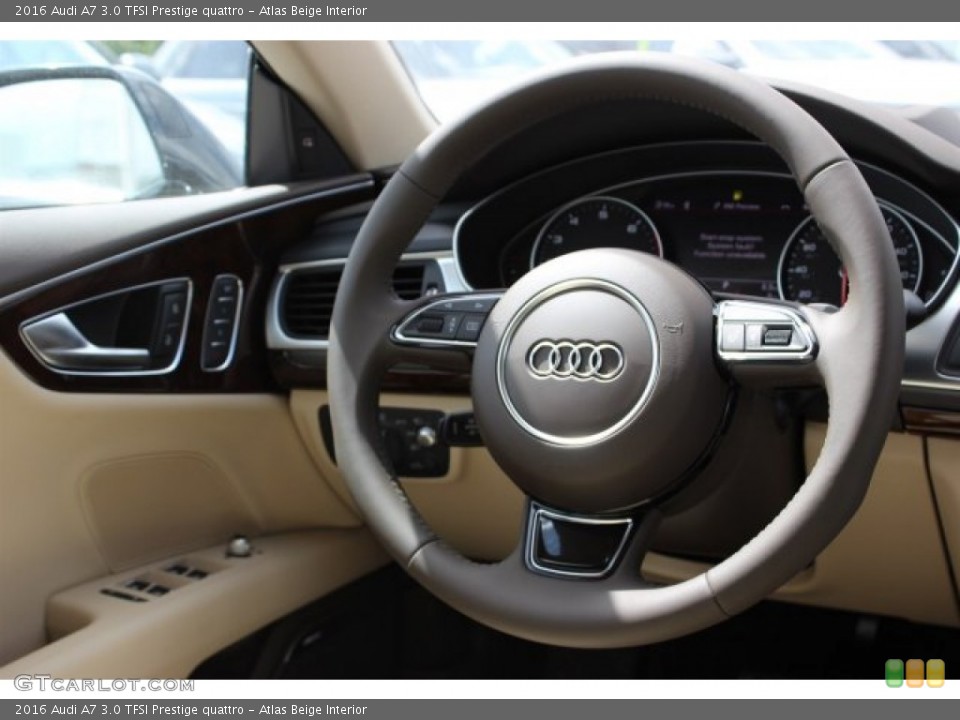 Atlas Beige Interior Steering Wheel for the 2016 Audi A7 3.0 TFSI Prestige quattro #105466344