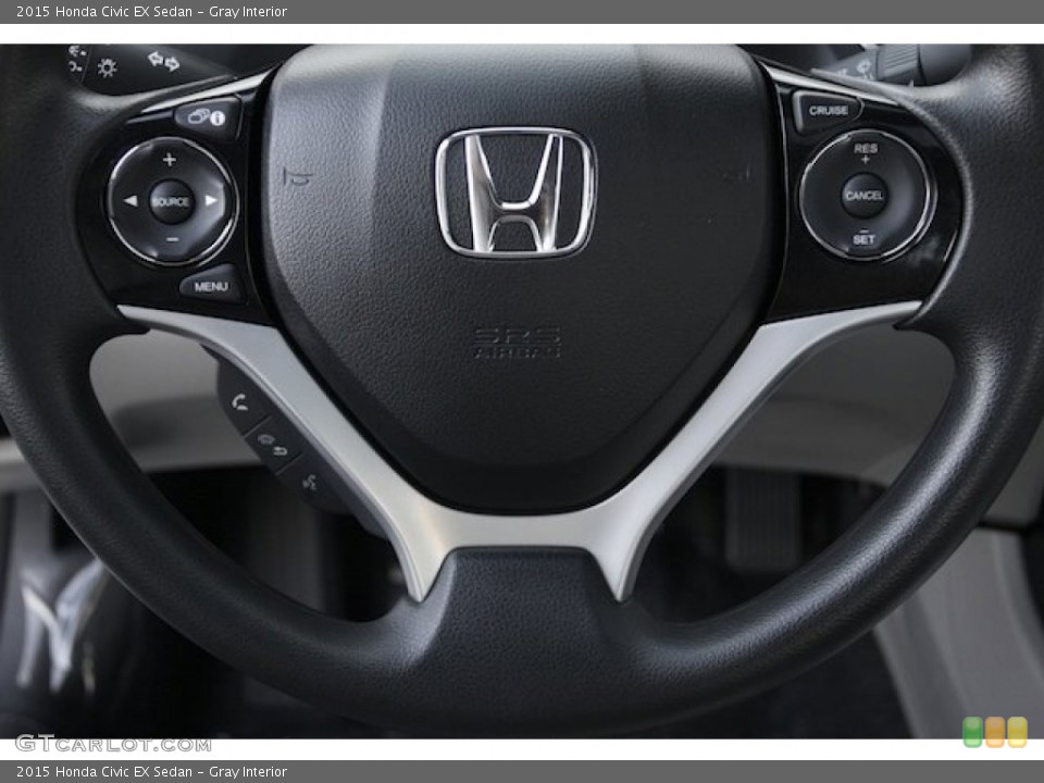 Gray Interior Steering Wheel for the 2015 Honda Civic EX Sedan #105467601