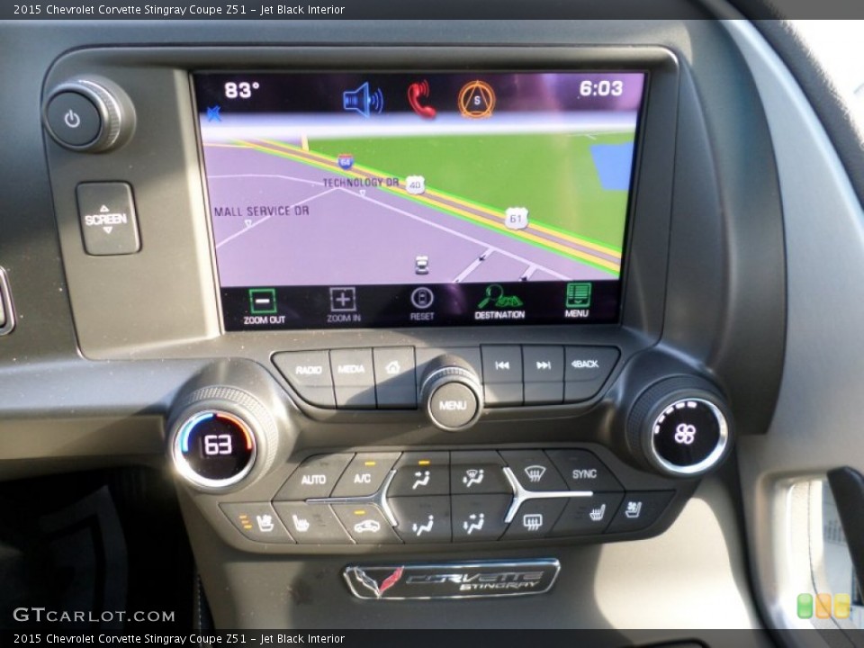 Jet Black Interior Controls for the 2015 Chevrolet Corvette Stingray Coupe Z51 #105480834