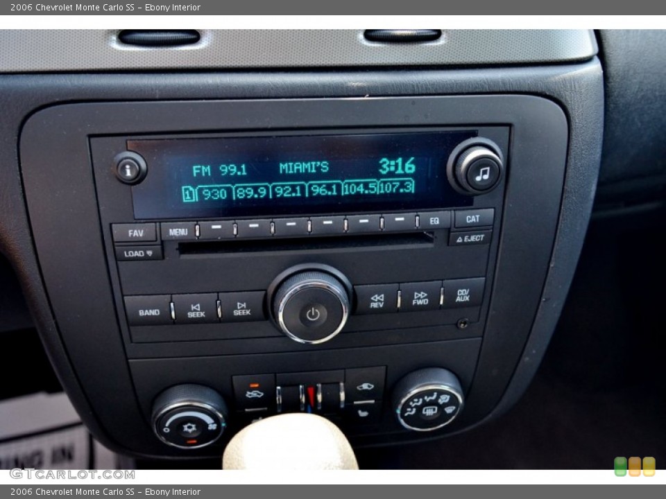 Ebony Interior Controls for the 2006 Chevrolet Monte Carlo SS #105481128
