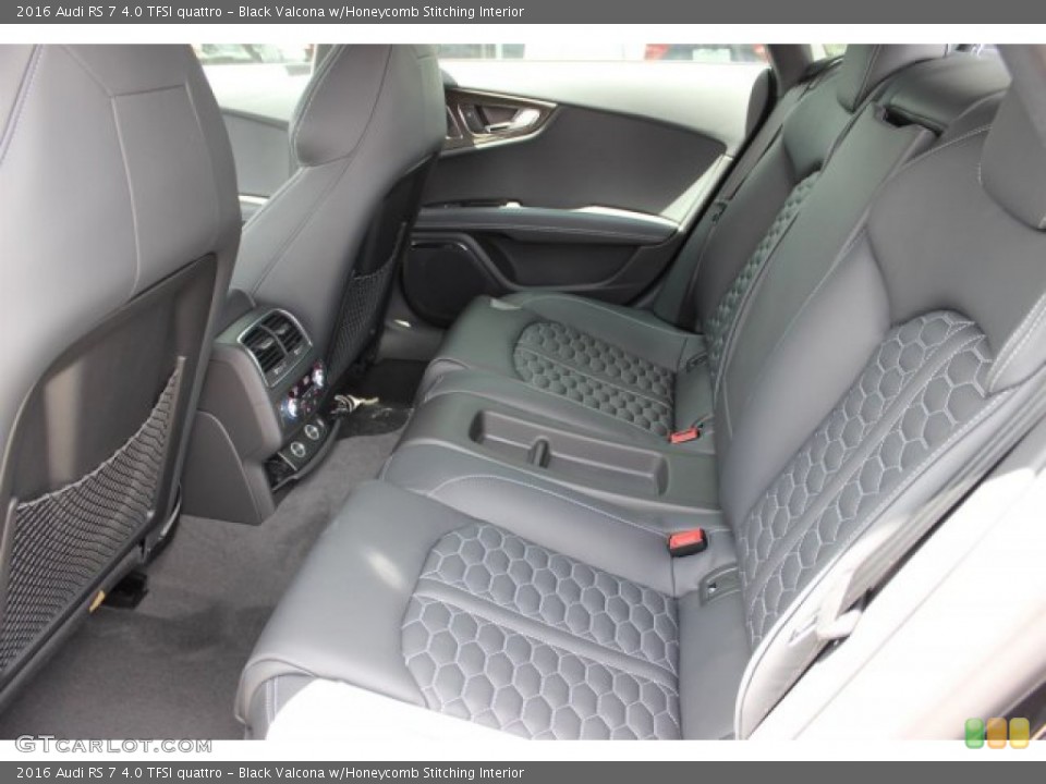 Black Valcona w/Honeycomb Stitching Interior Rear Seat for the 2016 Audi RS 7 4.0 TFSI quattro #105491059