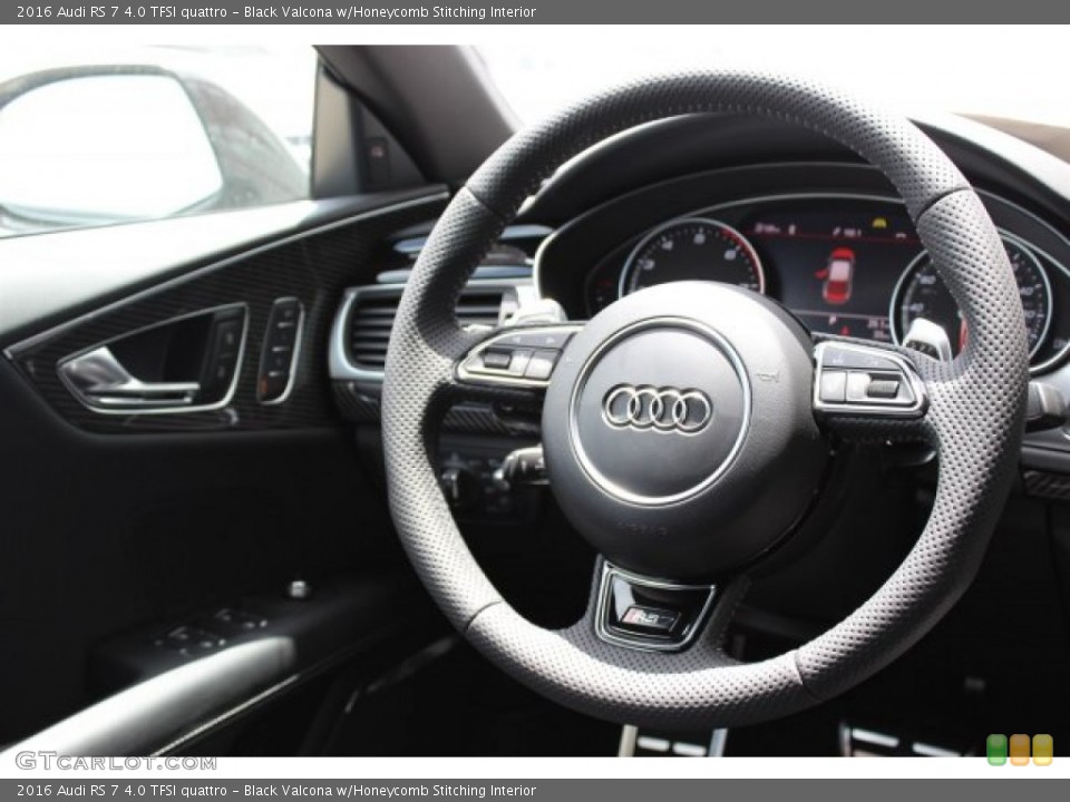 Black Valcona w/Honeycomb Stitching Interior Steering Wheel for the 2016 Audi RS 7 4.0 TFSI quattro #105491115