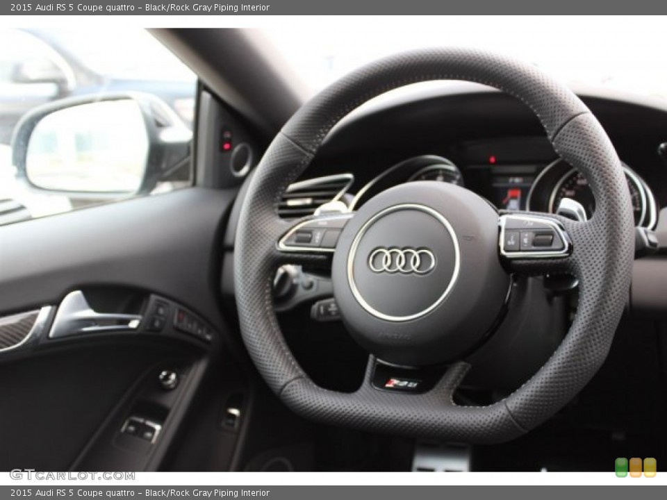 Black/Rock Gray Piping Interior Steering Wheel for the 2015 Audi RS 5 Coupe quattro #105494443