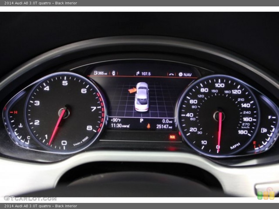 Black Interior Gauges for the 2014 Audi A8 3.0T quattro #105508039