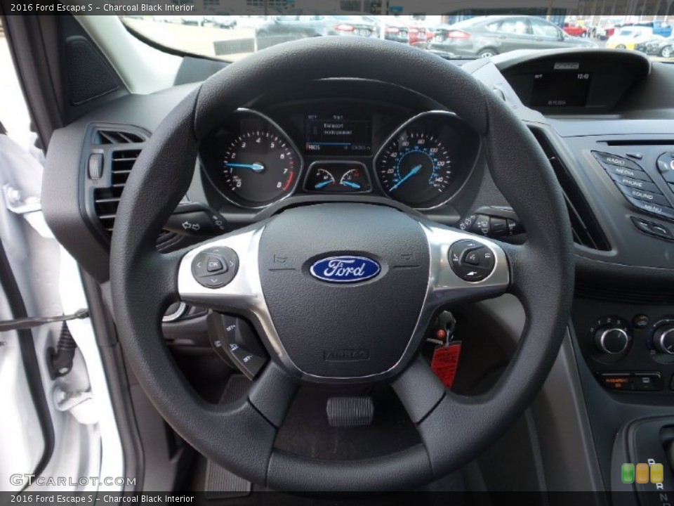 Charcoal Black Interior Steering Wheel for the 2016 Ford Escape S #105524405