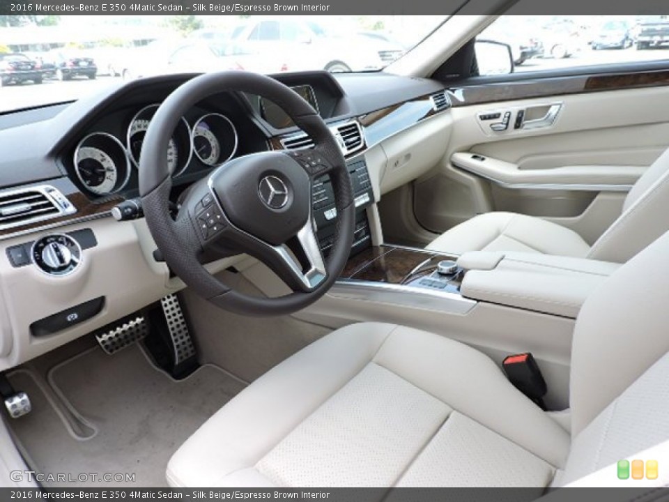 Silk Beige/Espresso Brown Interior Photo for the 2016 Mercedes-Benz E 350 4Matic Sedan #105526897