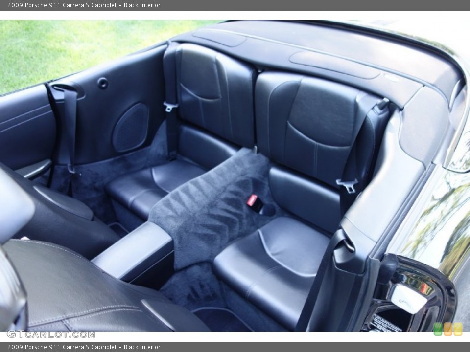 Black Interior Rear Seat for the 2009 Porsche 911 Carrera S Cabriolet #105527012