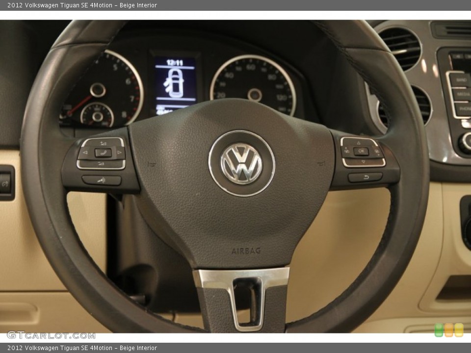 Beige Interior Steering Wheel for the 2012 Volkswagen Tiguan SE 4Motion #105534248