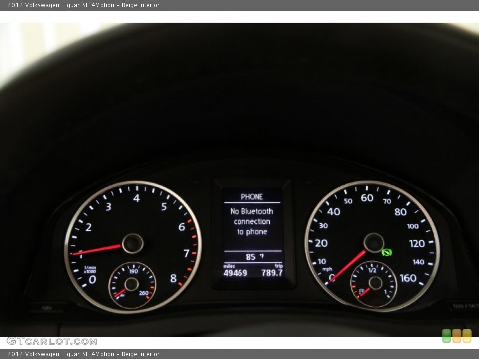 Beige Interior Gauges for the 2012 Volkswagen Tiguan SE 4Motion #105534254