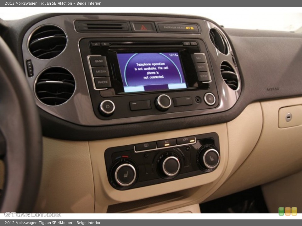 Beige Interior Controls for the 2012 Volkswagen Tiguan SE 4Motion #105534260