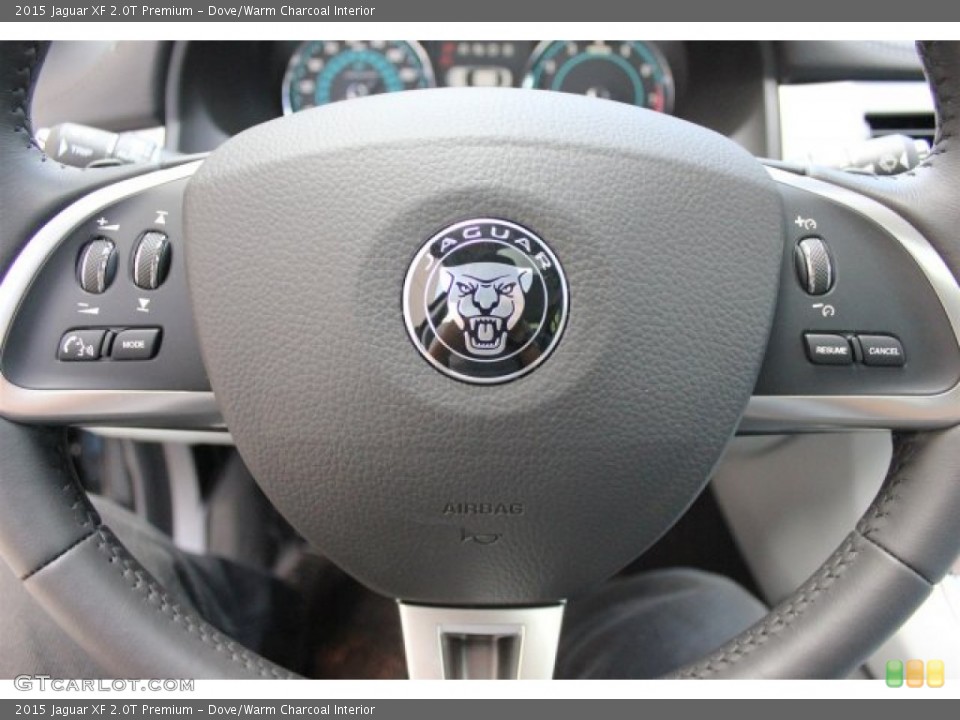 Dove/Warm Charcoal Interior Steering Wheel for the 2015 Jaguar XF 2.0T Premium #105578601