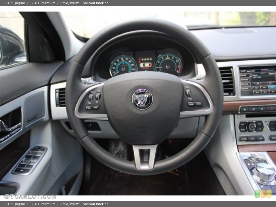 Dove/Warm Charcoal Interior Steering Wheel for the 2015 Jaguar XF 2.0T Premium #105578715