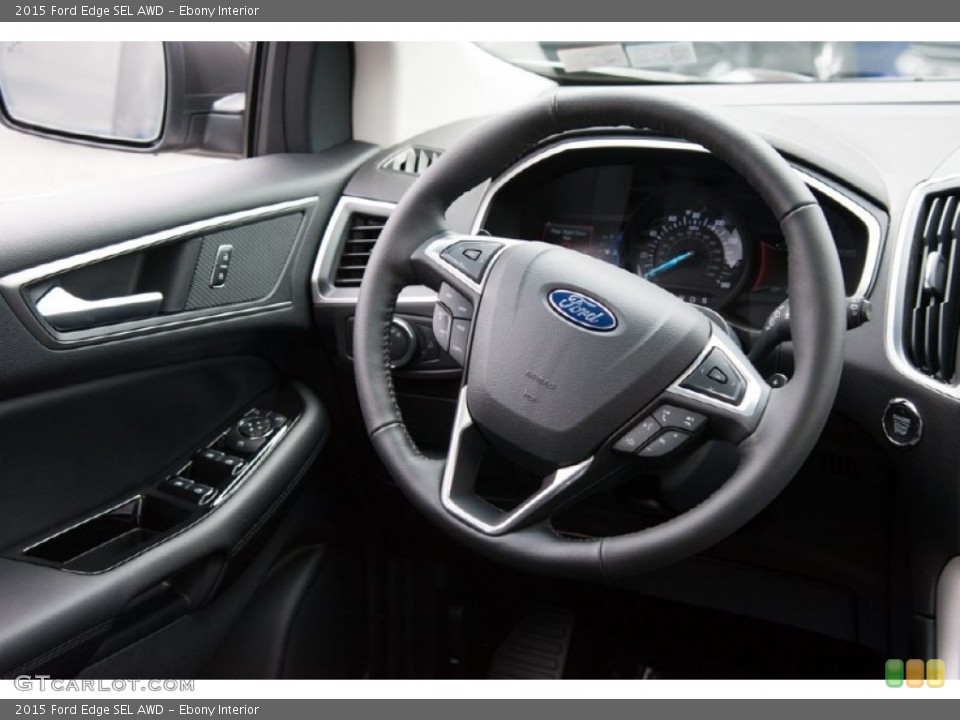 Ebony Interior Steering Wheel for the 2015 Ford Edge SEL AWD #105595599