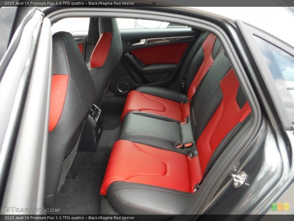 Black/Magma Red Interior Rear Seat for the 2015 Audi S4 Premium Plus 3.0 TFSI quattro #105596460
