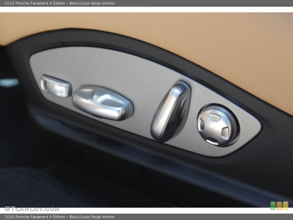 Black/Luxor Beige Interior Controls for the 2016 Porsche Panamera 4 Edition #105600603