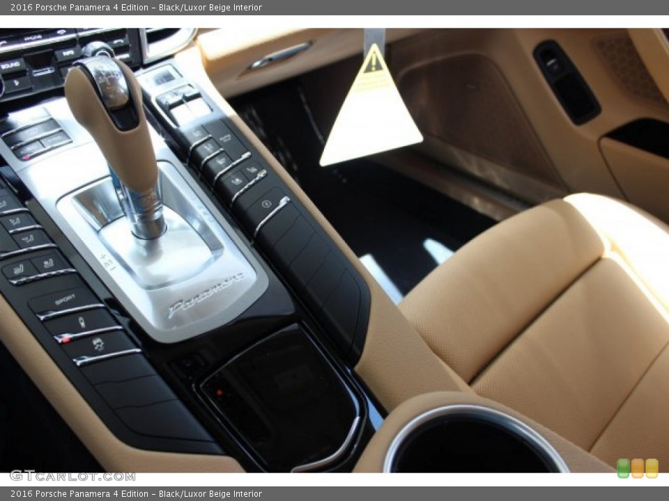 Black/Luxor Beige Interior Controls for the 2016 Porsche Panamera 4 Edition #105600663