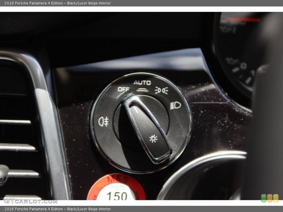 Black/Luxor Beige Interior Controls for the 2016 Porsche Panamera 4 Edition #105600840