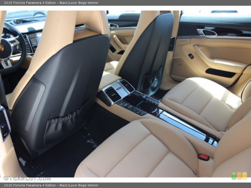 Black/Luxor Beige Interior Rear Seat for the 2016 Porsche Panamera 4 Edition #105600891
