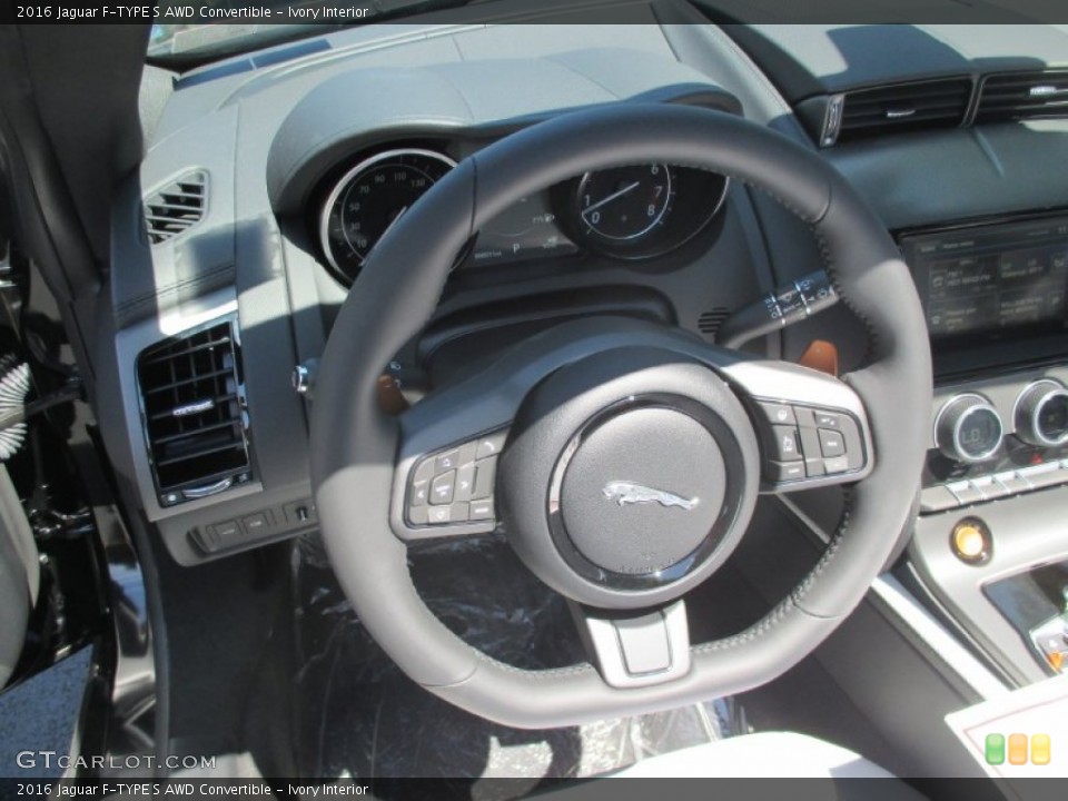 Ivory Interior Steering Wheel for the 2016 Jaguar F-TYPE S AWD Convertible #105618913