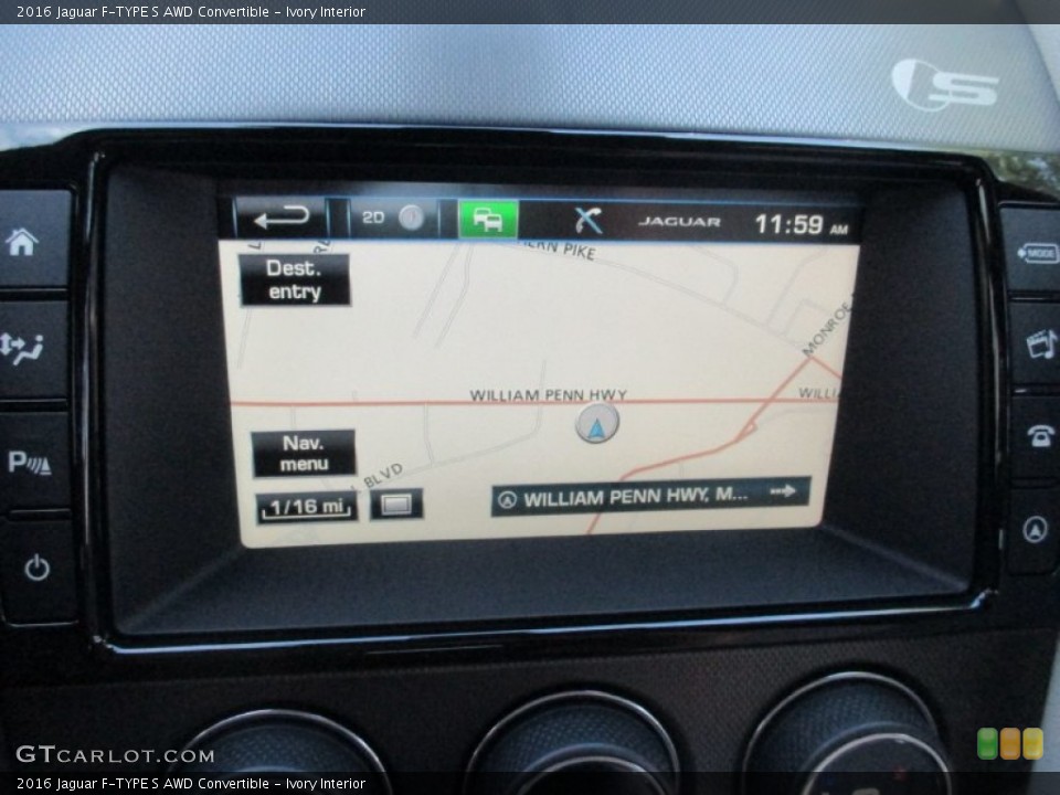 Ivory Interior Navigation for the 2016 Jaguar F-TYPE S AWD Convertible #105618976