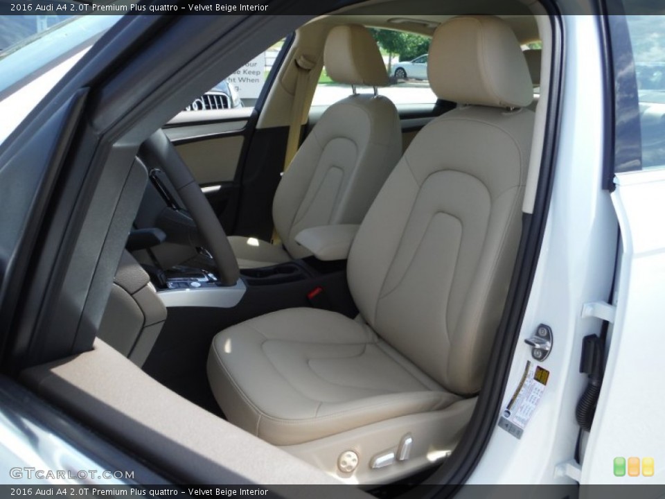 Velvet Beige Interior Front Seat for the 2016 Audi A4 2.0T Premium Plus quattro #105622912