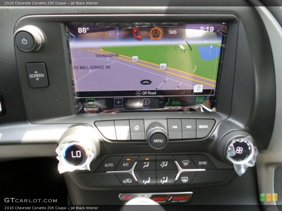 Jet Black Interior Controls for the 2016 Chevrolet Corvette Z06 Coupe #105623011
