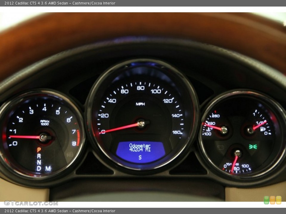 Cashmere/Cocoa Interior Gauges for the 2012 Cadillac CTS 4 3.6 AWD Sedan #105627442