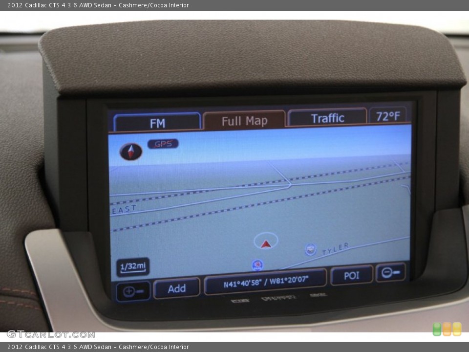 Cashmere/Cocoa Interior Navigation for the 2012 Cadillac CTS 4 3.6 AWD Sedan #105627478