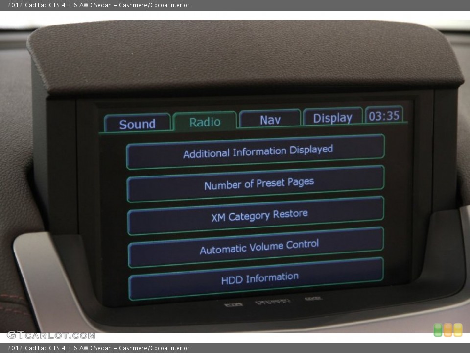 Cashmere/Cocoa Interior Controls for the 2012 Cadillac CTS 4 3.6 AWD Sedan #105627515