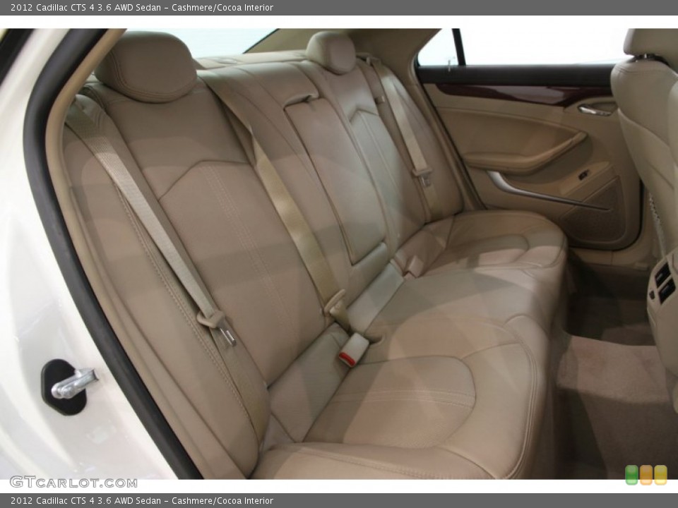 Cashmere/Cocoa Interior Rear Seat for the 2012 Cadillac CTS 4 3.6 AWD Sedan #105627589