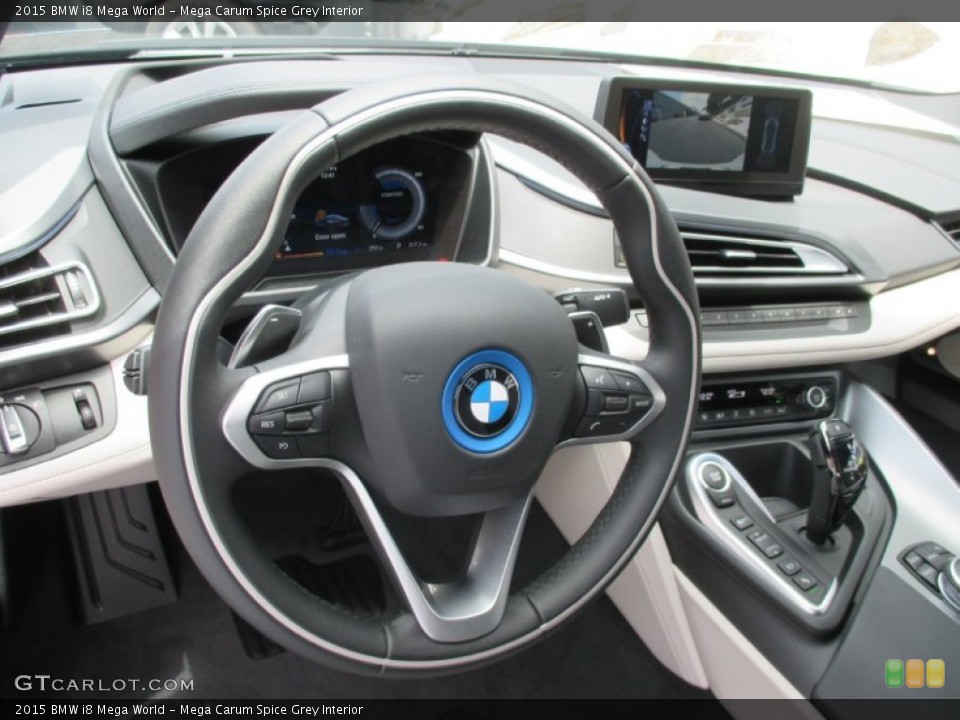 Mega Carum Spice Grey Interior Steering Wheel for the 2015 BMW i8 Mega World #105641334