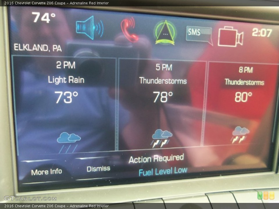 Adrenaline Red Interior Controls for the 2016 Chevrolet Corvette Z06 Coupe #105652395
