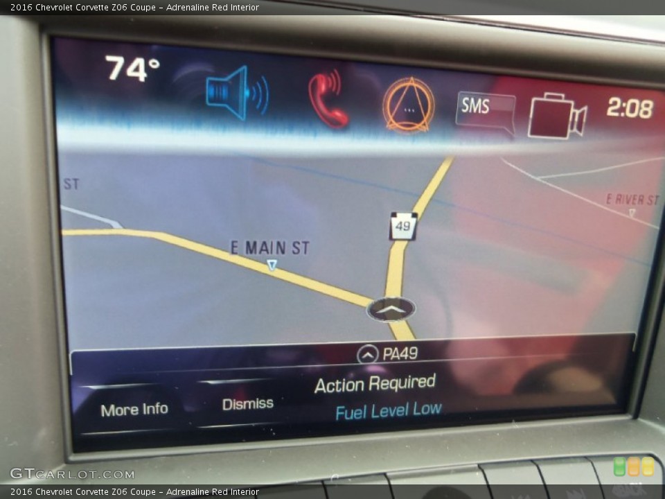 Adrenaline Red Interior Navigation for the 2016 Chevrolet Corvette Z06 Coupe #105652458