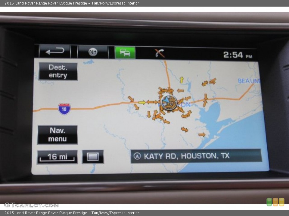 Tan/Ivory/Espresso Interior Navigation for the 2015 Land Rover Range Rover Evoque Prestige #105659256