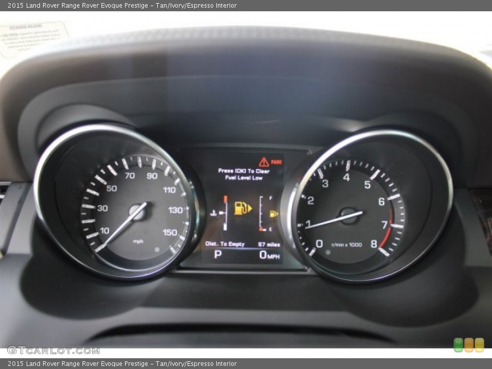 Tan/Ivory/Espresso Interior Gauges for the 2015 Land Rover Range Rover Evoque Prestige #105659565
