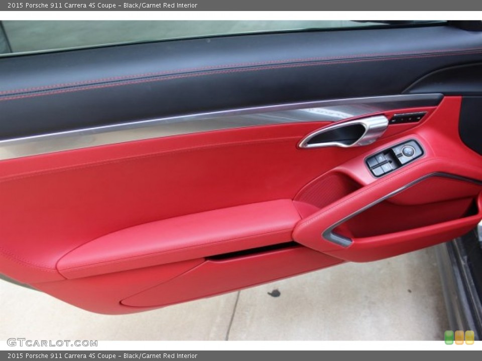 Black/Garnet Red Interior Door Panel for the 2015 Porsche 911 Carrera 4S Coupe #105696671