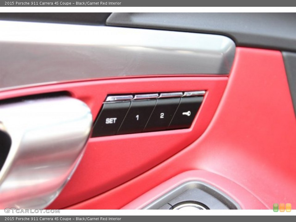 Black/Garnet Red Interior Controls for the 2015 Porsche 911 Carrera 4S Coupe #105696683