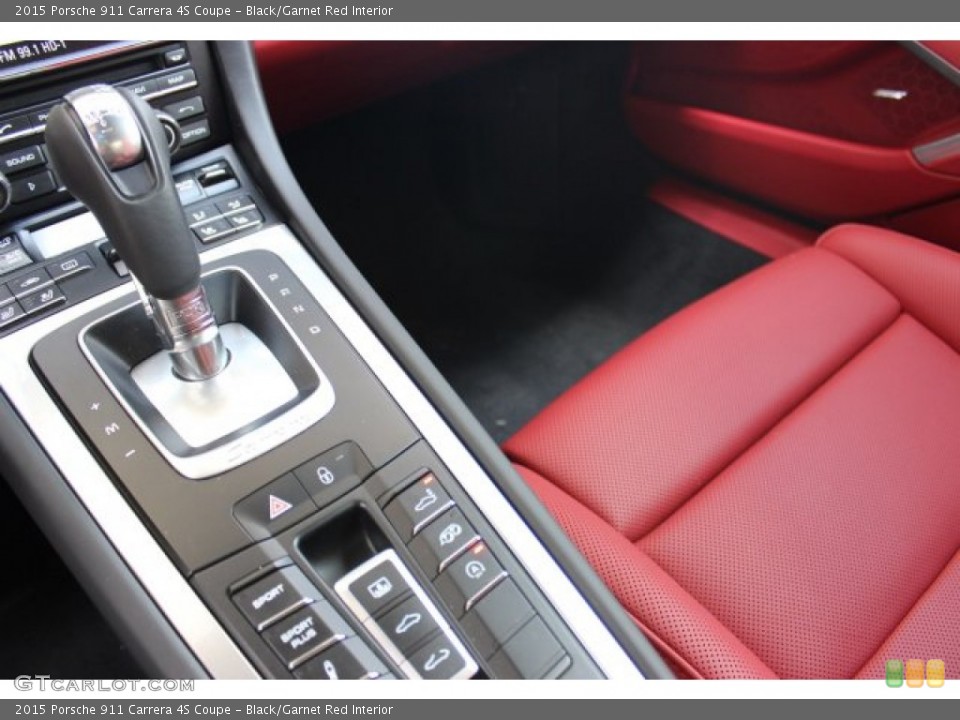 Black/Garnet Red Interior Controls for the 2015 Porsche 911 Carrera 4S Coupe #105696761