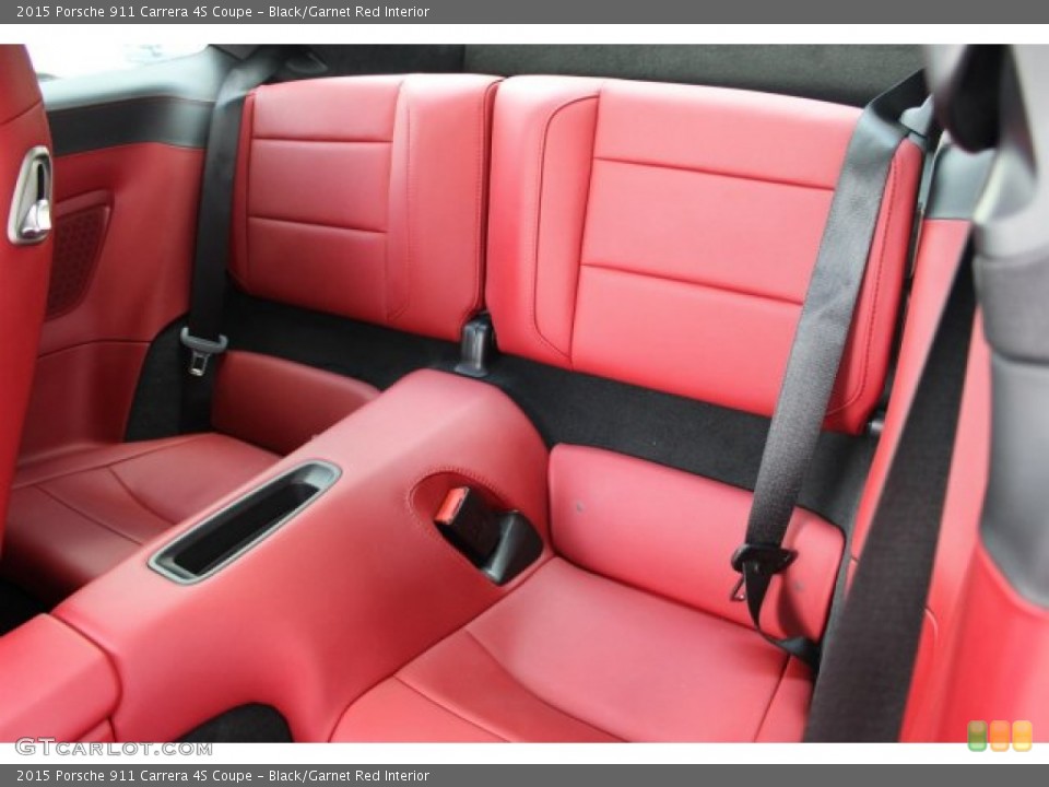 Black/Garnet Red Interior Rear Seat for the 2015 Porsche 911 Carrera 4S Coupe #105696977