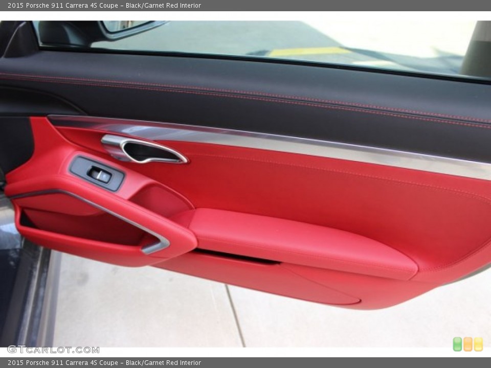 Black/Garnet Red Interior Door Panel for the 2015 Porsche 911 Carrera 4S Coupe #105697022