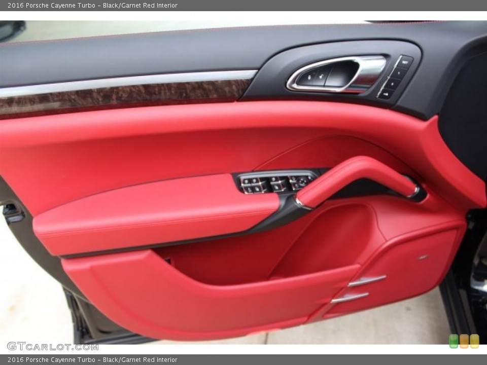 Black/Garnet Red Interior Door Panel for the 2016 Porsche Cayenne Turbo #105698312