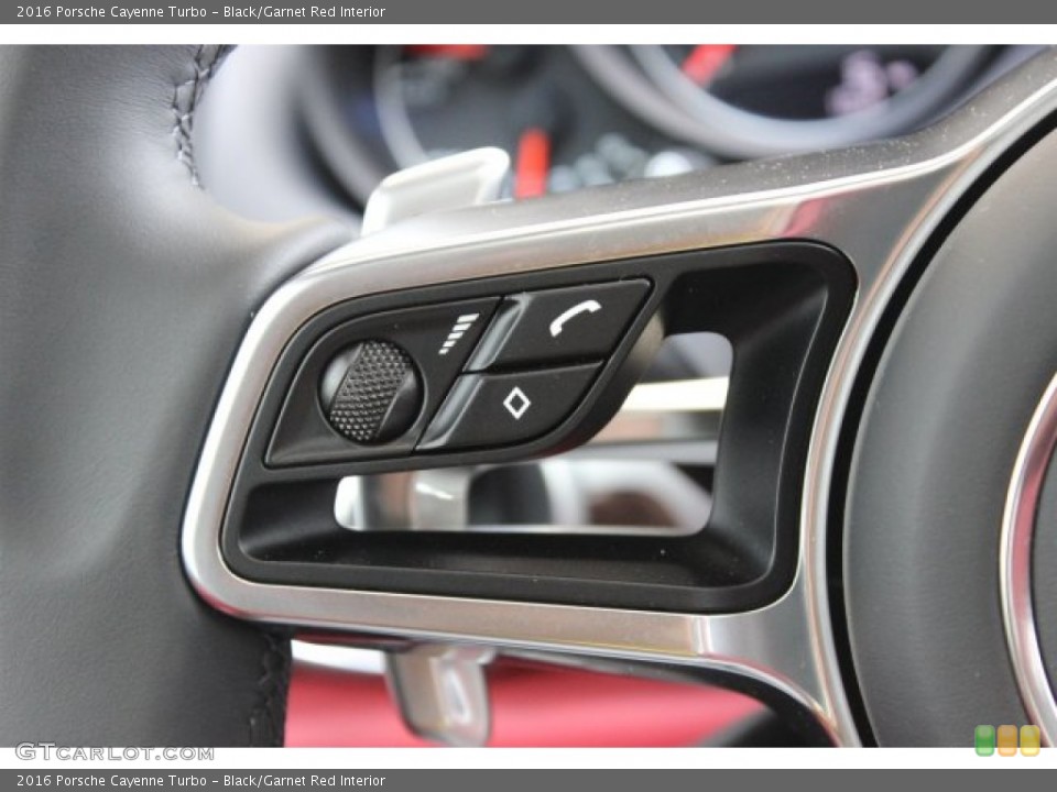 Black/Garnet Red Interior Controls for the 2016 Porsche Cayenne Turbo #105698435