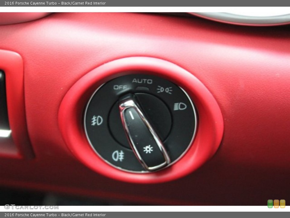 Black/Garnet Red Interior Controls for the 2016 Porsche Cayenne Turbo #105698456