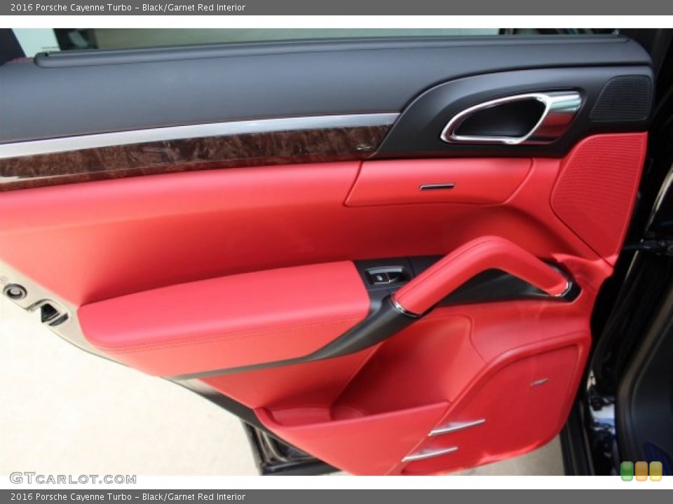 Black/Garnet Red Interior Door Panel for the 2016 Porsche Cayenne Turbo #105698468