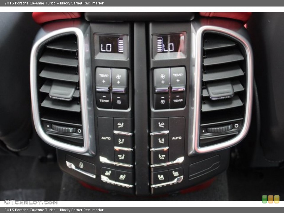 Black/Garnet Red Interior Controls for the 2016 Porsche Cayenne Turbo #105698497