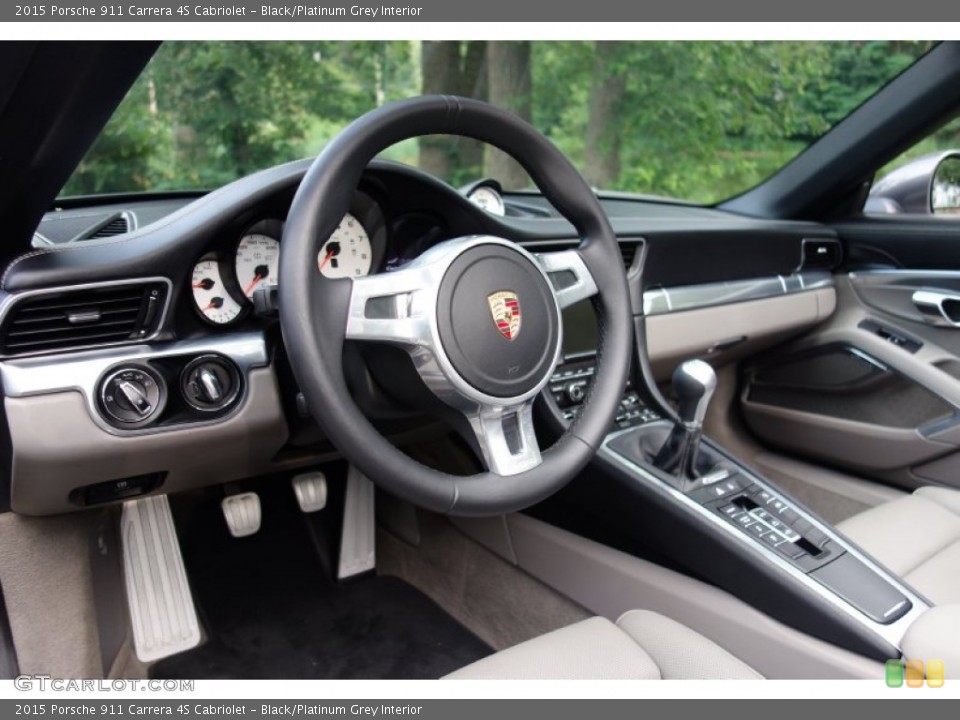Black/Platinum Grey Interior Dashboard for the 2015 Porsche 911 Carrera 4S Cabriolet #105704419