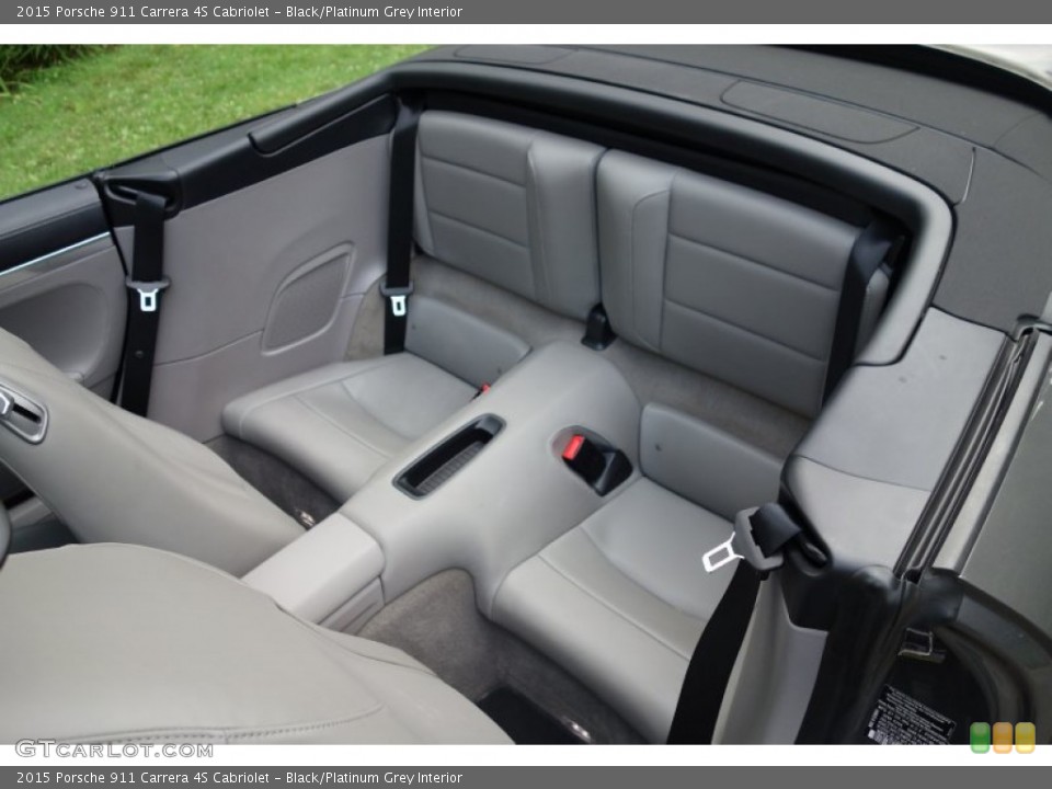 Black/Platinum Grey Interior Rear Seat for the 2015 Porsche 911 Carrera 4S Cabriolet #105704431