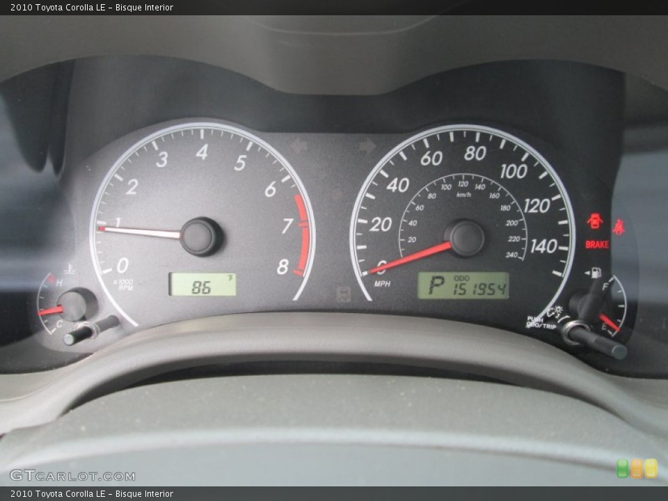 Bisque Interior Gauges for the 2010 Toyota Corolla LE #105705487