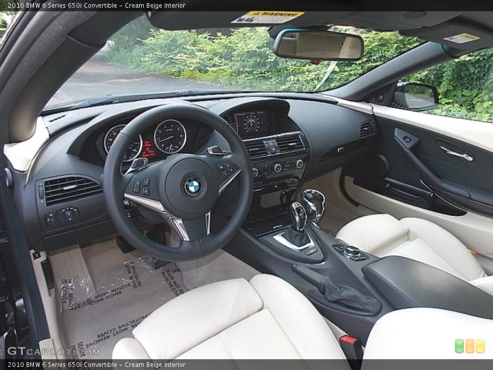 Cream Beige Interior Prime Interior for the 2010 BMW 6 Series 650i Convertible #105714007