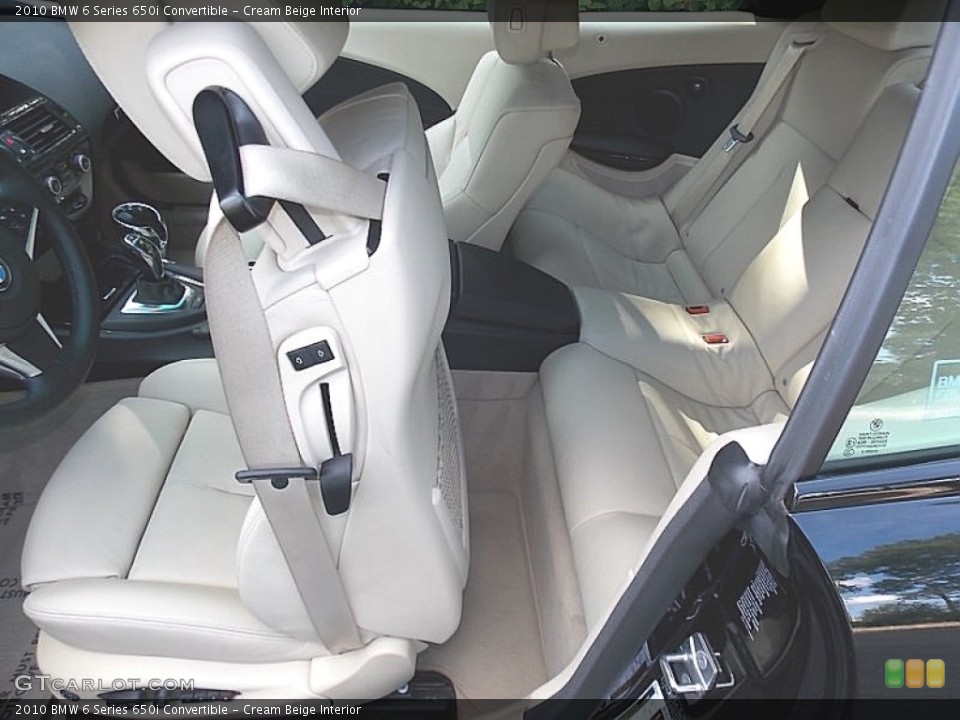 Cream Beige Interior Rear Seat for the 2010 BMW 6 Series 650i Convertible #105714034